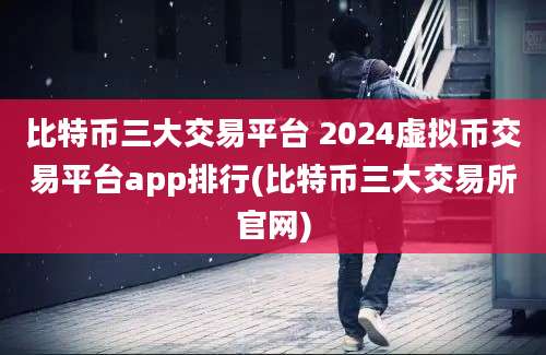 比特币三大交易平台 2024虚拟币交易平台app排行(比特币三大交易所官网)