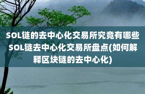 SOL链的去中心化交易所究竟有哪些SOL链去中心化交易所盘点(如何解释区块链的去中心化)