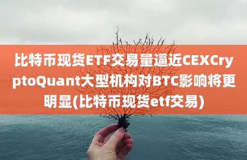 比特币现货ETF交易量逼近CEXCryptoQuant大型机构对BTC影响将更明显(比特币现货etf交易)