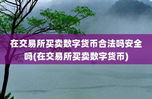 在交易所买卖数字货币合法吗安全吗(在交易所买卖数字货币)