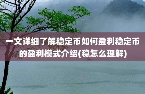 一文详细了解稳定币如何盈利稳定币的盈利模式介绍(稳怎么理解)