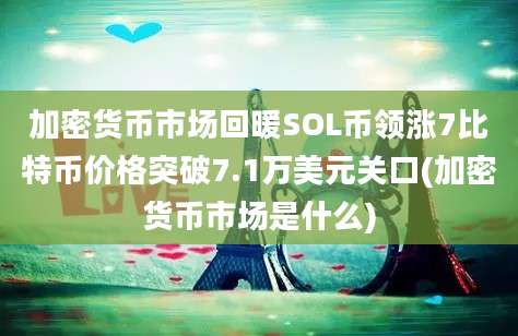 加密货币市场回暖SOL币领涨7比特币价格突破7.1万美元关口(加密货币市场是什么)