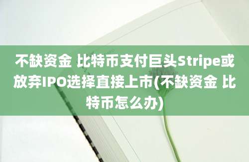 不缺资金 比特币支付巨头Stripe或放弃IPO选择直接上市(不缺资金 比特币怎么办)