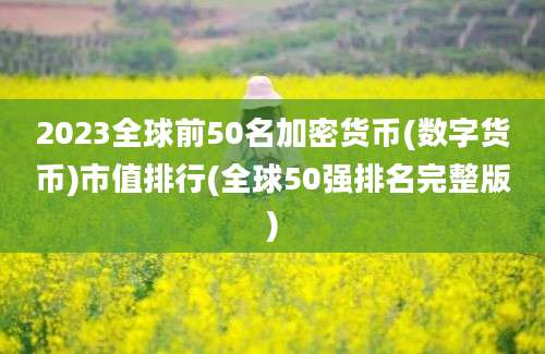 2023全球前50名加密货币(数字货币)市值排行(全球50强排名完整版)