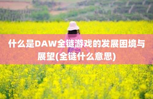 什么是DAW全链游戏的发展困境与展望(全链什么意思)