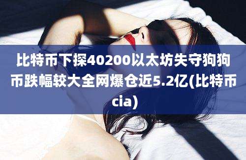 比特币下探40200以太坊失守狗狗币跌幅较大全网爆仓近5.2亿(比特币 cia)