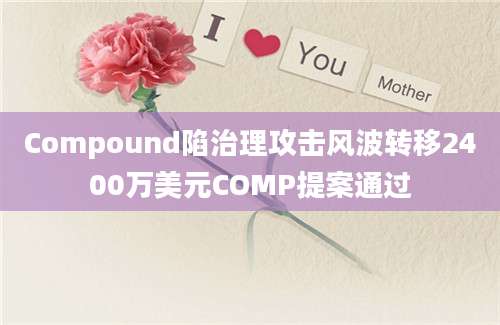 Compound陷治理攻击风波转移2400万美元COMP提案通过