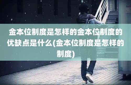 金本位制度是怎样的金本位制度的优缺点是什么(金本位制度是怎样的制度)