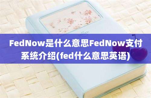 FedNow是什么意思FedNow支付系统介绍(fed什么意思英语)