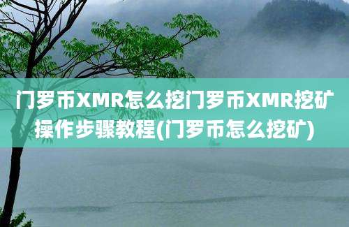 门罗币XMR怎么挖门罗币XMR挖矿操作步骤教程(门罗币怎么挖矿)