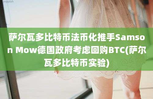 萨尔瓦多比特币法币化推手Samson Mow德国政府考虑回购BTC(萨尔瓦多比特币实验)