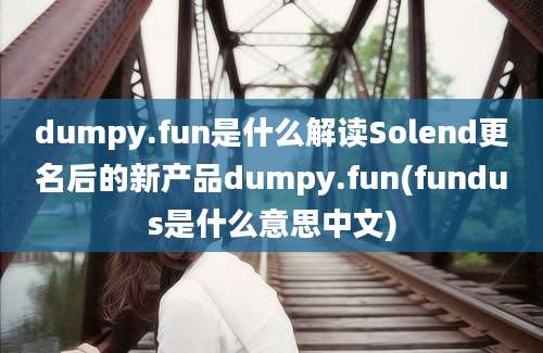 dumpy.fun是什么解读Solend更名后的新产品dumpy.fun(fundus是什么意思中文)