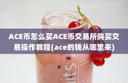 ACE币怎么买ACE币交易所购买交易操作教程(ace的钱从哪里来)