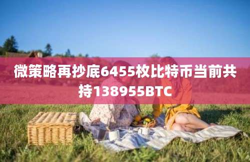 微策略再抄底6455枚比特币当前共持138955BTC