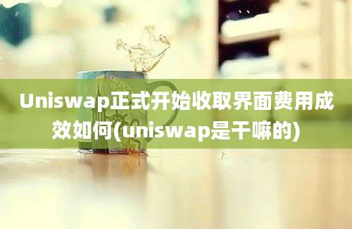 Uniswap正式开始收取界面费用成效如何(uniswap是干嘛的)