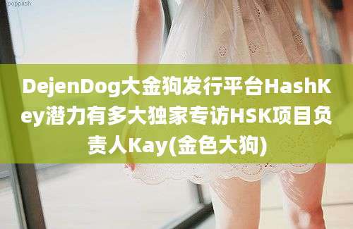 DejenDog大金狗发行平台HashKey潜力有多大独家专访HSK项目负责人Kay(金色大狗)