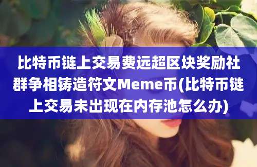 比特币链上交易费远超区块奖励社群争相铸造符文Meme币(比特币链上交易未出现在内存池怎么办)