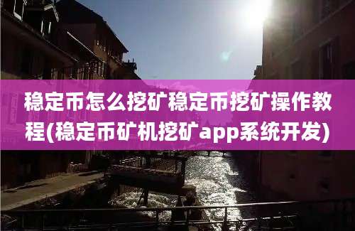 稳定币怎么挖矿稳定币挖矿操作教程(稳定币矿机挖矿app系统开发)