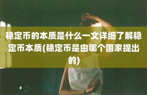 稳定币的本质是什么一文详细了解稳定币本质(稳定币是由哪个国家提出的)