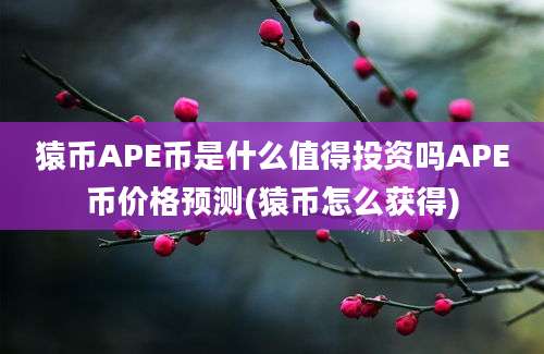 猿币APE币是什么值得投资吗APE币价格预测(猿币怎么获得)