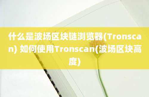 什么是波场区块链浏览器(Tronscan) 如何使用Tronscan(波场区块高度)