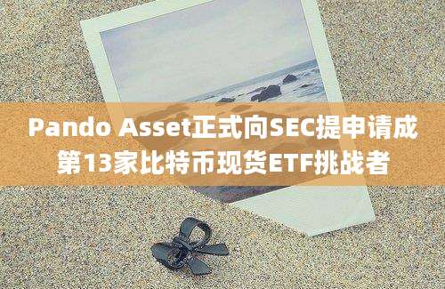 Pando Asset正式向SEC提申请成第13家比特币现货ETF挑战者