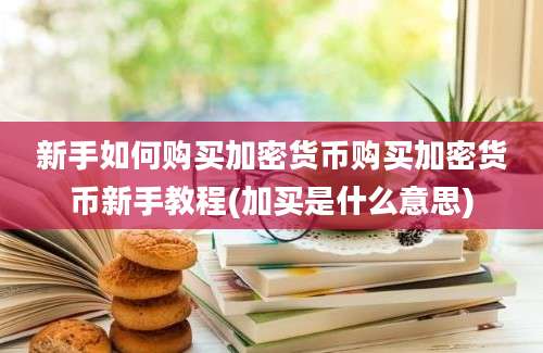 新手如何购买加密货币购买加密货币新手教程(加买是什么意思)