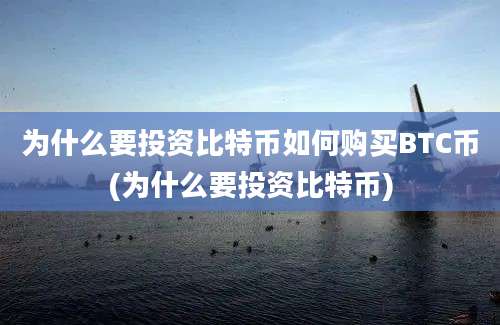 为什么要投资比特币如何购买BTC币(为什么要投资比特币)