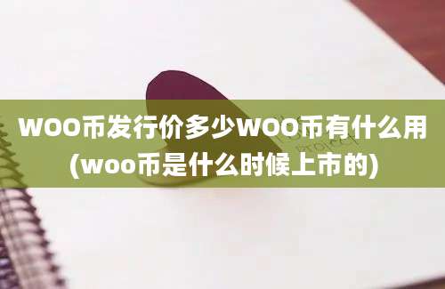 WOO币发行价多少WOO币有什么用(woo币是什么时候上市的)