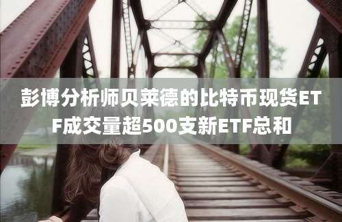 彭博分析师贝莱德的比特币现货ETF成交量超500支新ETF总和