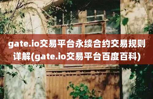 gate.io交易平台永续合约交易规则详解(gate.io交易平台百度百科)