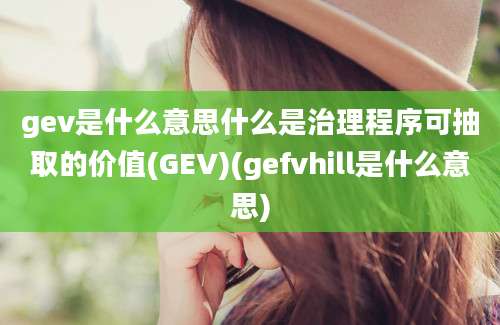 gev是什么意思什么是治理程序可抽取的价值(GEV)(gefvhill是什么意思)