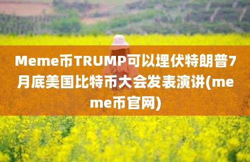 Meme币TRUMP可以埋伏特朗普7月底美国比特币大会发表演讲(meme币官网)