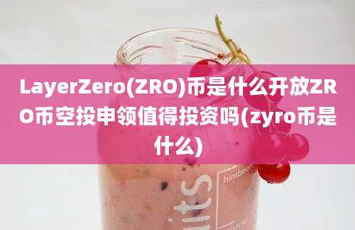 LayerZero(ZRO)币是什么开放ZRO币空投申领值得投资吗(zyro币是什么)