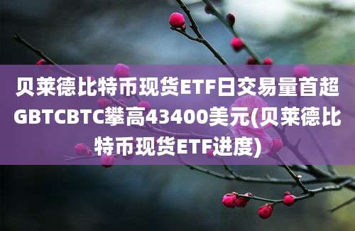 贝莱德比特币现货ETF日交易量首超GBTCBTC攀高43400美元(贝莱德比特币现货ETF进度)