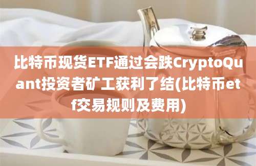 比特币现货ETF通过会跌CryptoQuant投资者矿工获利了结(比特币etf交易规则及费用)