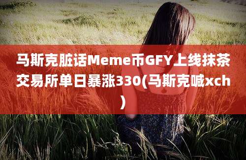 马斯克脏话Meme币GFY上线抹茶交易所单日暴涨330(马斯克喊xch)