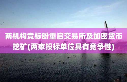 两机构竞标盼重启交易所及加密货币挖矿(两家投标单位具有竞争性)