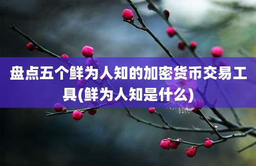 盘点五个鲜为人知的加密货币交易工具(鲜为人知是什么)