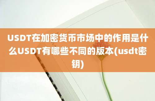 USDT在加密货币市场中的作用是什么USDT有哪些不同的版本(usdt密钥)