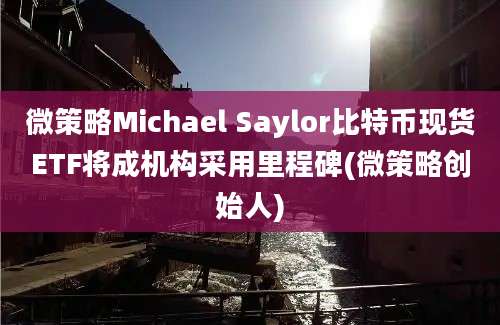 微策略Michael Saylor比特币现货ETF将成机构采用里程碑(微策略创始人)