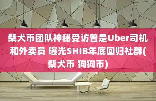 柴犬币团队神秘受访曾是Uber司机和外卖员 曝光SHIB年底回归社群(柴犬币 狗狗币)