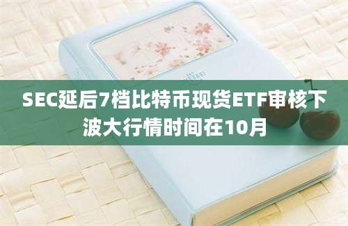 SEC延后7档比特币现货ETF审核下波大行情时间在10月