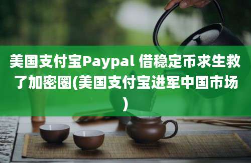 美国支付宝Paypal 借稳定币求生救了加密圈(美国支付宝进军中国市场)