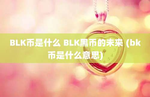 BLK币是什么 BLK黑币的未来 (bk币是什么意思)