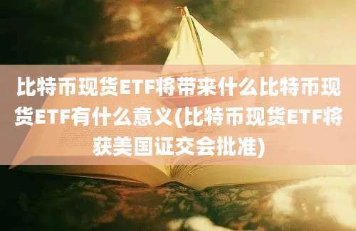 比特币现货ETF将带来什么比特币现货ETF有什么意义(比特币现货ETF将获美国证交会批准)