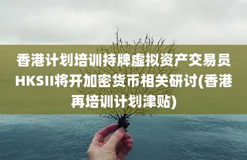 香港计划培训持牌虚拟资产交易员HKSII将开加密货币相关研讨(香港再培训计划津贴)