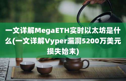 一文详解MegaETH实时以太坊是什么(一文详解Vyper漏洞5200万美元损失始末)