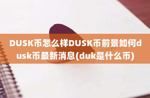 DUSK币怎么样DUSK币前景如何dusk币最新消息(duk是什么币)