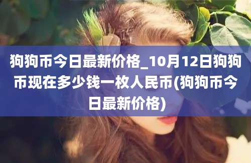 狗狗币今日最新价格_10月12日狗狗币现在多少钱一枚人民币(狗狗币今日最新价格)